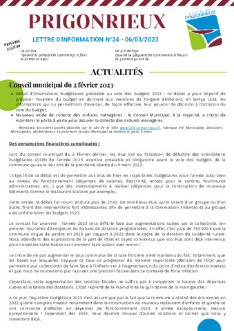 2023.03.06 - Lettre d'Information n°24
