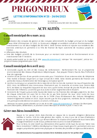 2023.04.24 - Lettre d'Information n°25