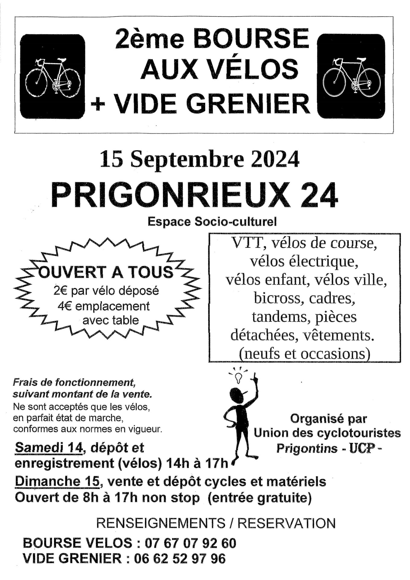Bourse aux vélos & vide-grenier 2024 Prigonrieux